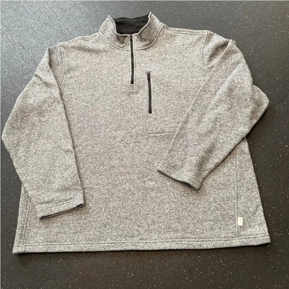 Magellan Outdoors Sweater Men Size XXL Gray Pullover 1/4 Zip Moisture Wicking